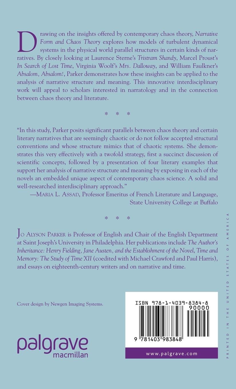 Rückseitencover Narrative Form and Chaos Theory in Sterne, Proust, Woolf, and Faulkner