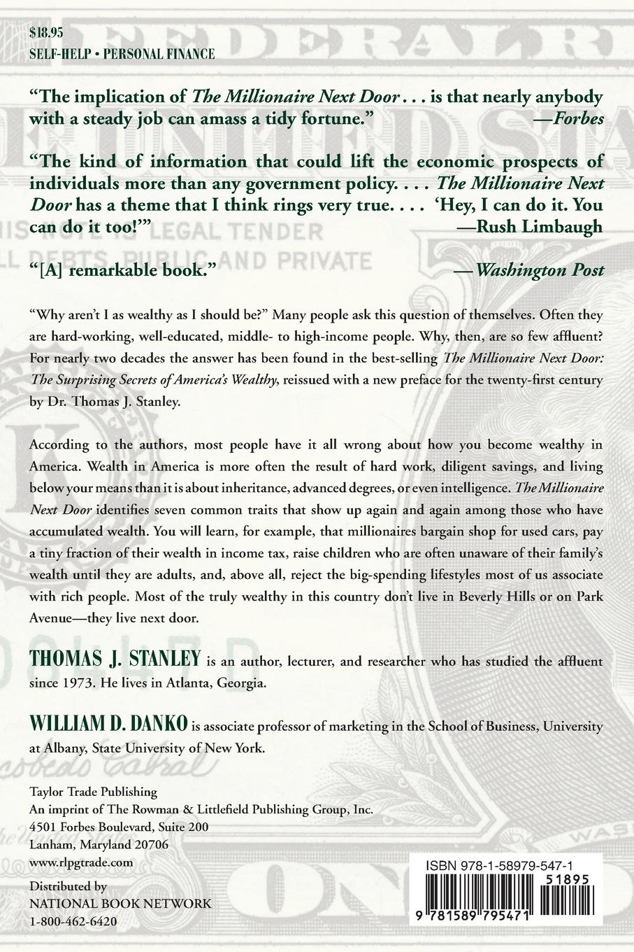 Rückseitencover The Millionaire Next Door