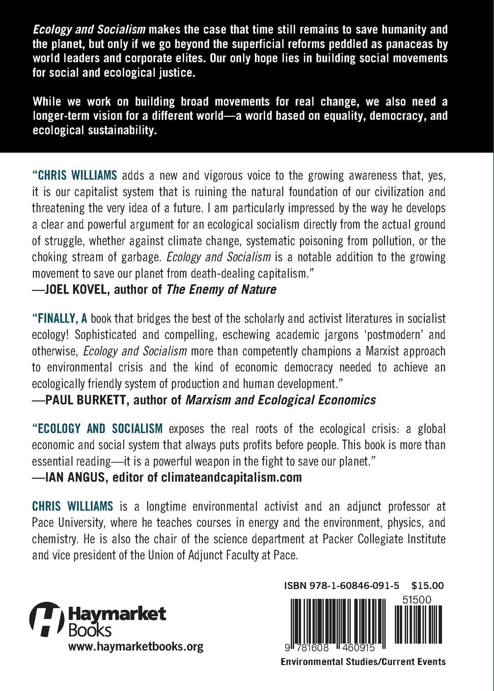 Rückseitencover Ecology and Socialism