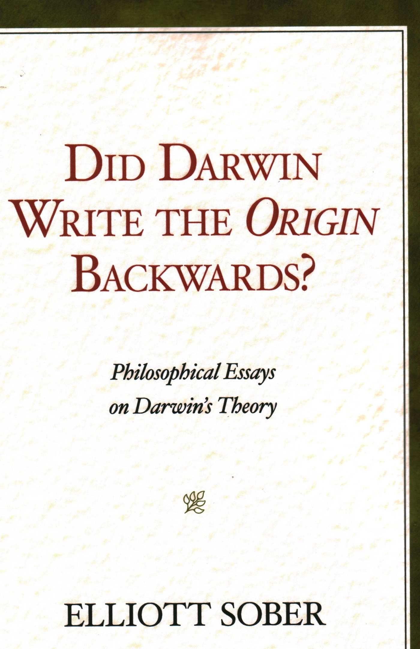 Vorderes Coverbild Did Darwin Write the Origin Backwards?