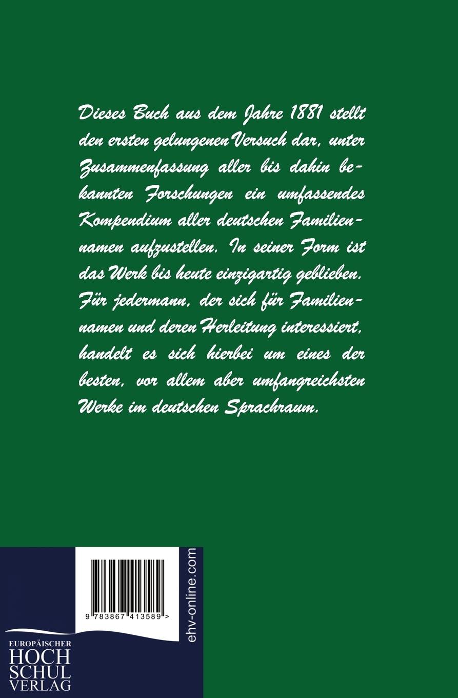 Rückseitencover Die deutschen Familien-Namen