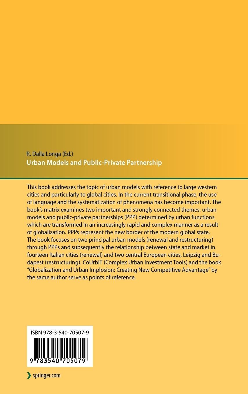 Rückseitencover Urban Models and Public-Private Partnership