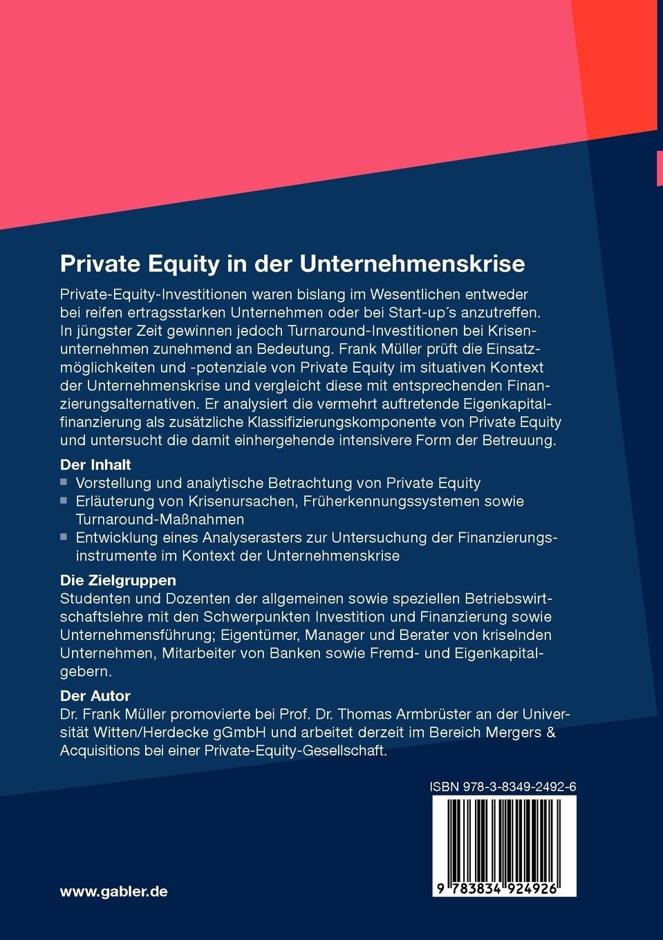 Rückseitencover Private Equity in der Unternehmenskrise