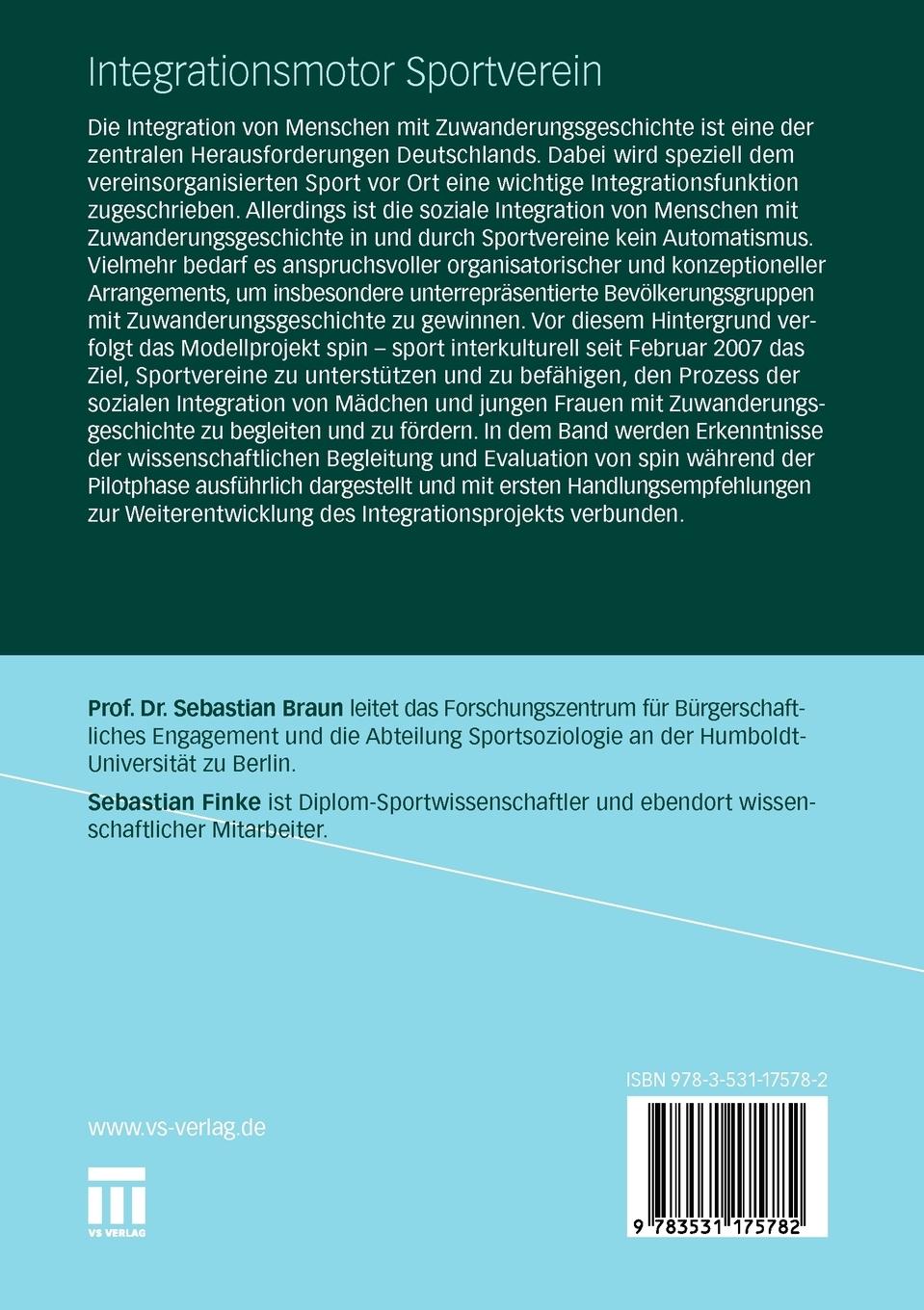 Rückseitencover Integrationsmotor Sportverein