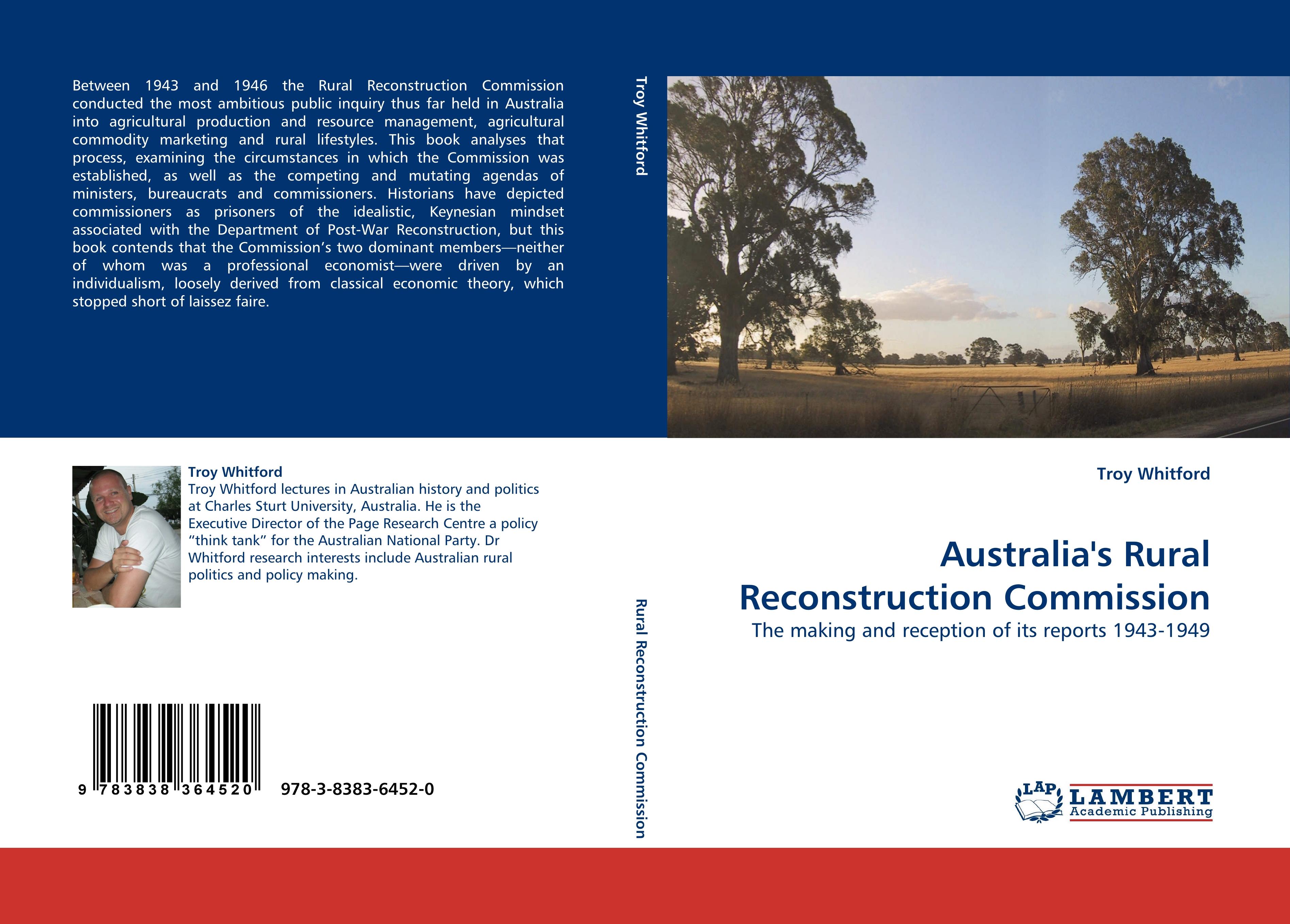 Vorderes Coverbild Australia's Rural Reconstruction Commission
