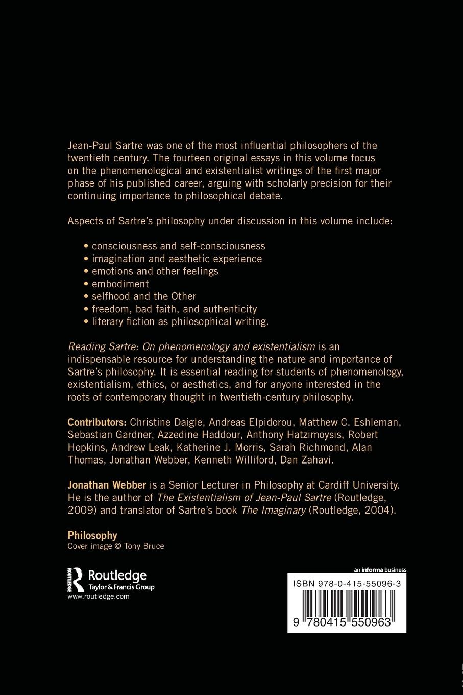 Rückseitencover Reading Sartre