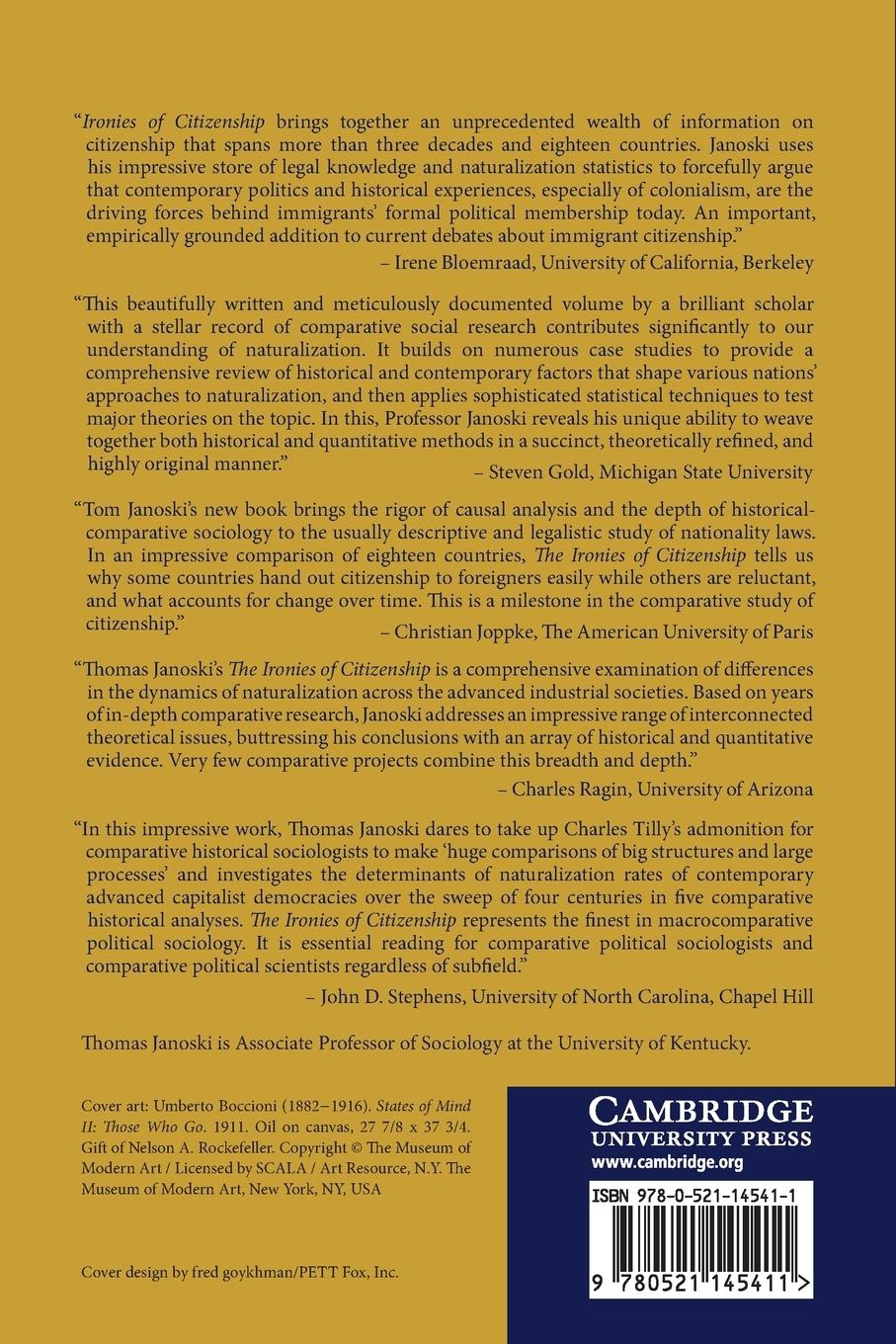 Rückseitencover The Ironies of Citizenship