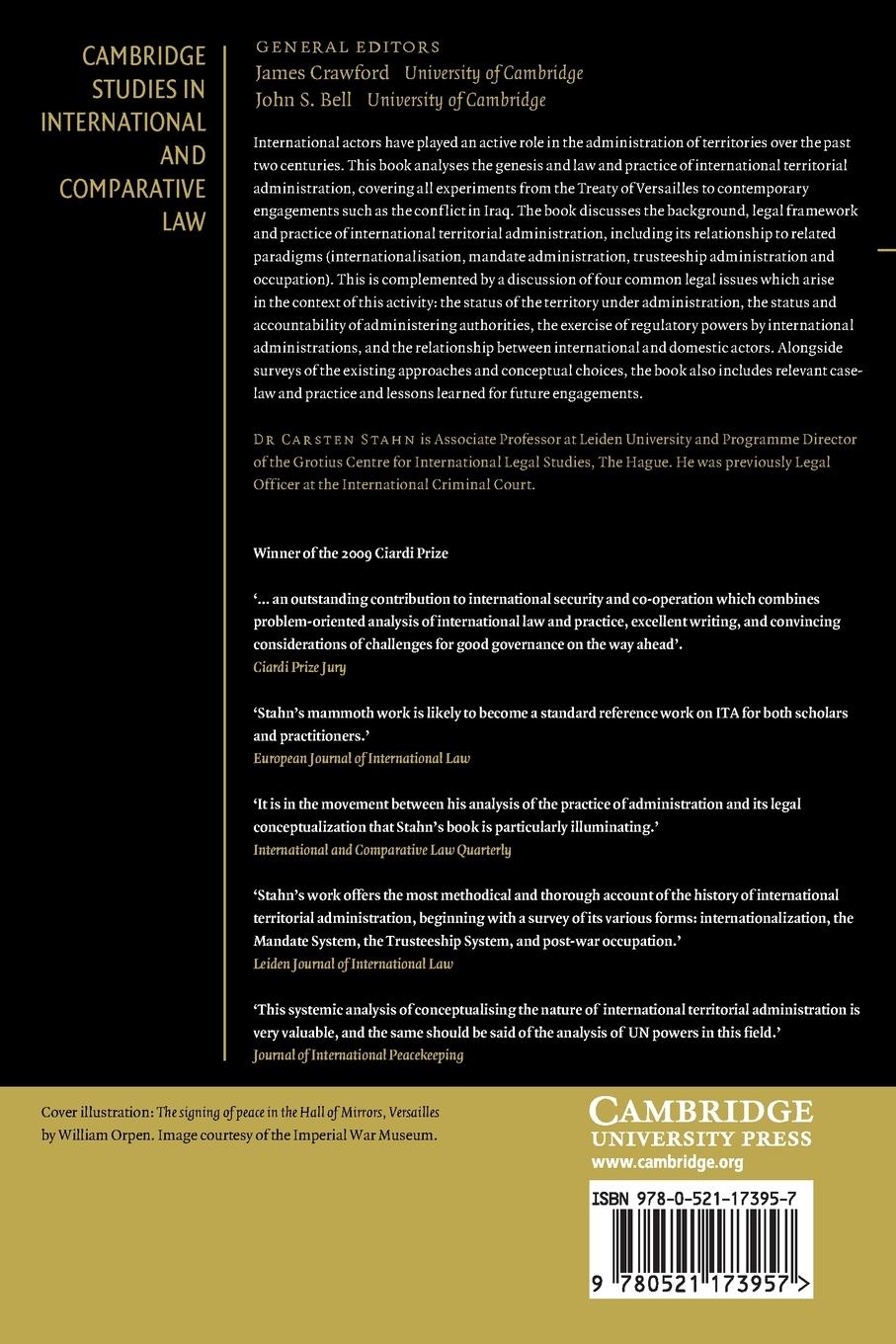 Rückseitencover The Law and Practice of International Territorial Administration