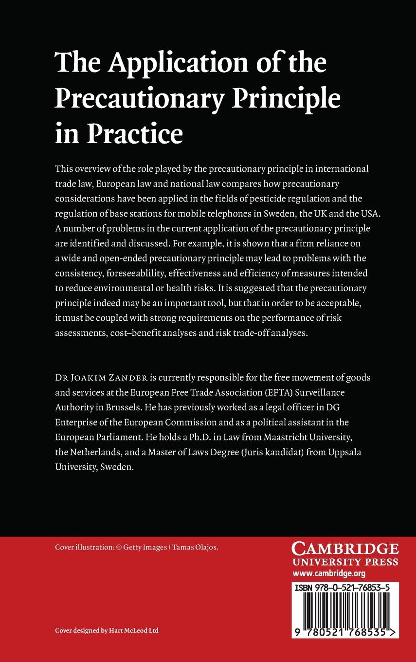 Rückseitencover The Application of the Precautionary Principle in Practice