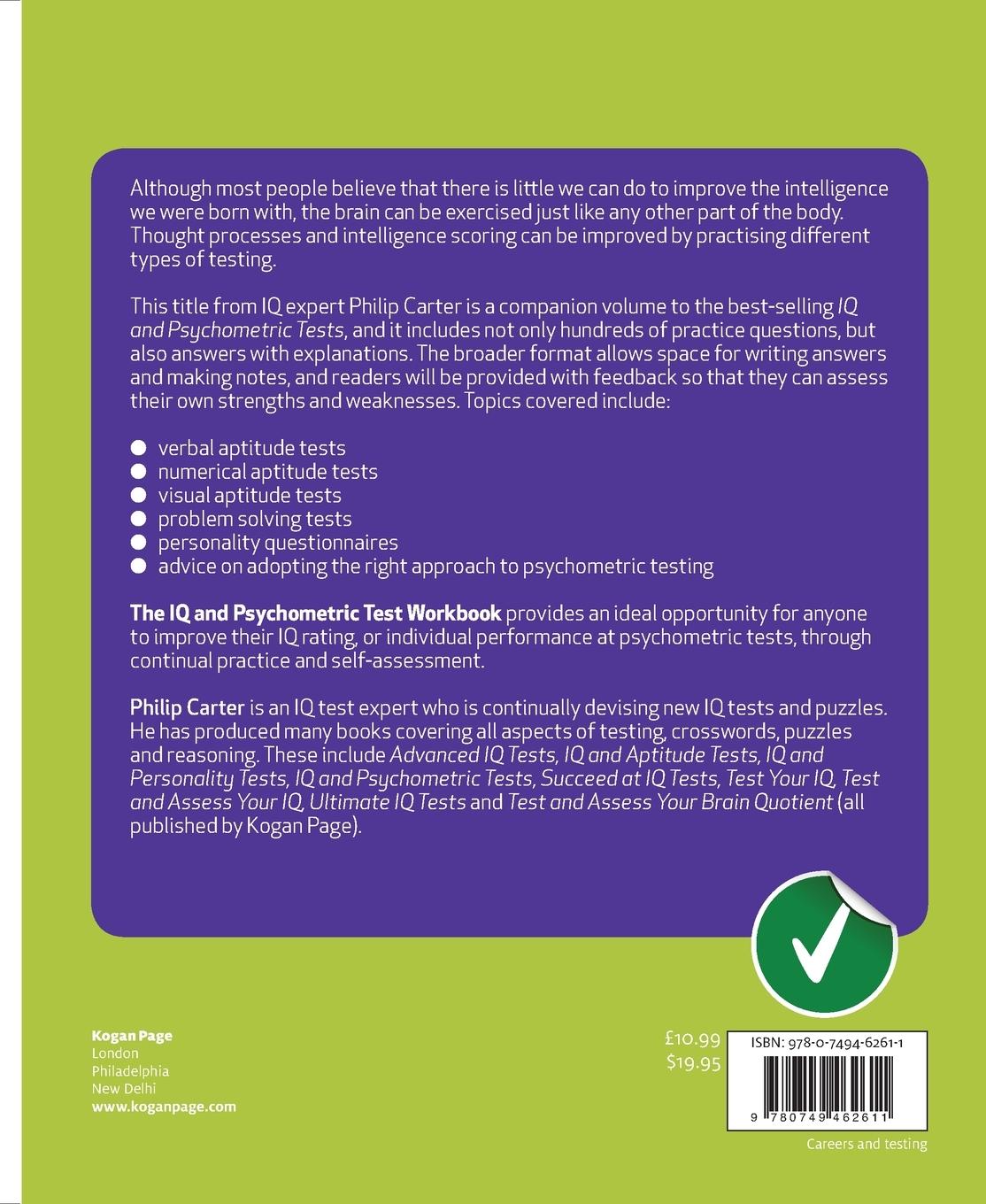 Rückseitencover IQ and Psychometric Test Workbook