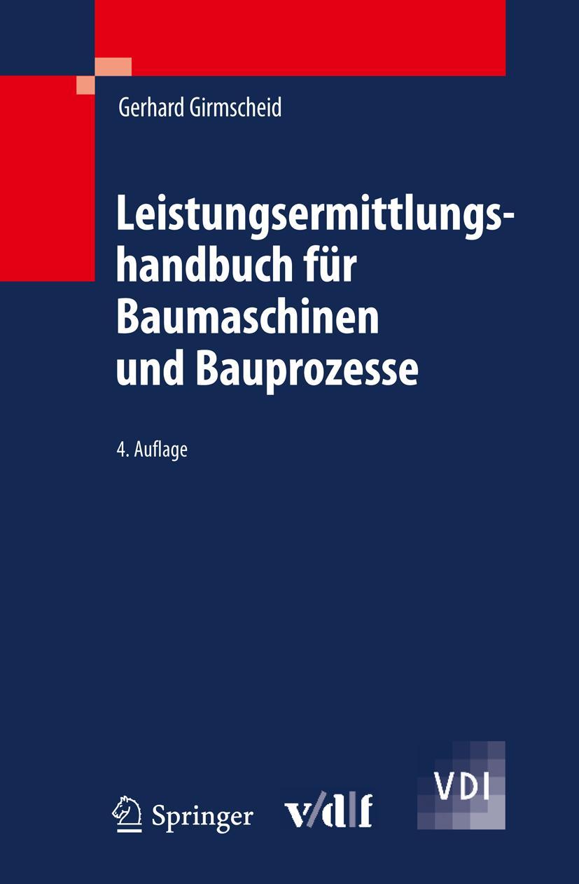 Vorderes Coverbild Leistungsermittlungshandbuch für Baumaschinen und Bauprozesse