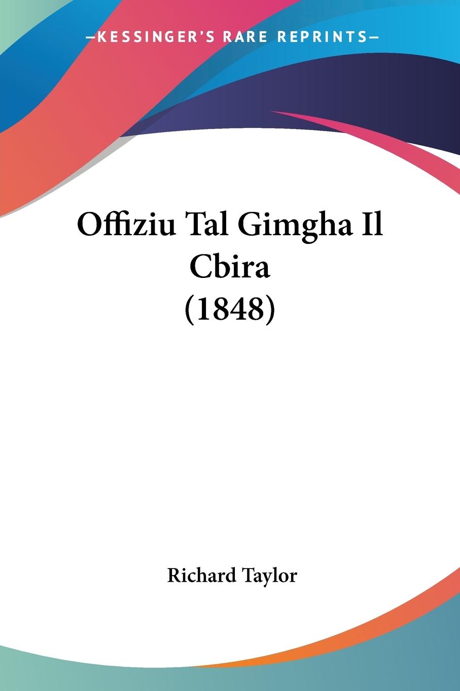 Vorderes Coverbild Offiziu Tal Gimgha Il Cbira (1848)