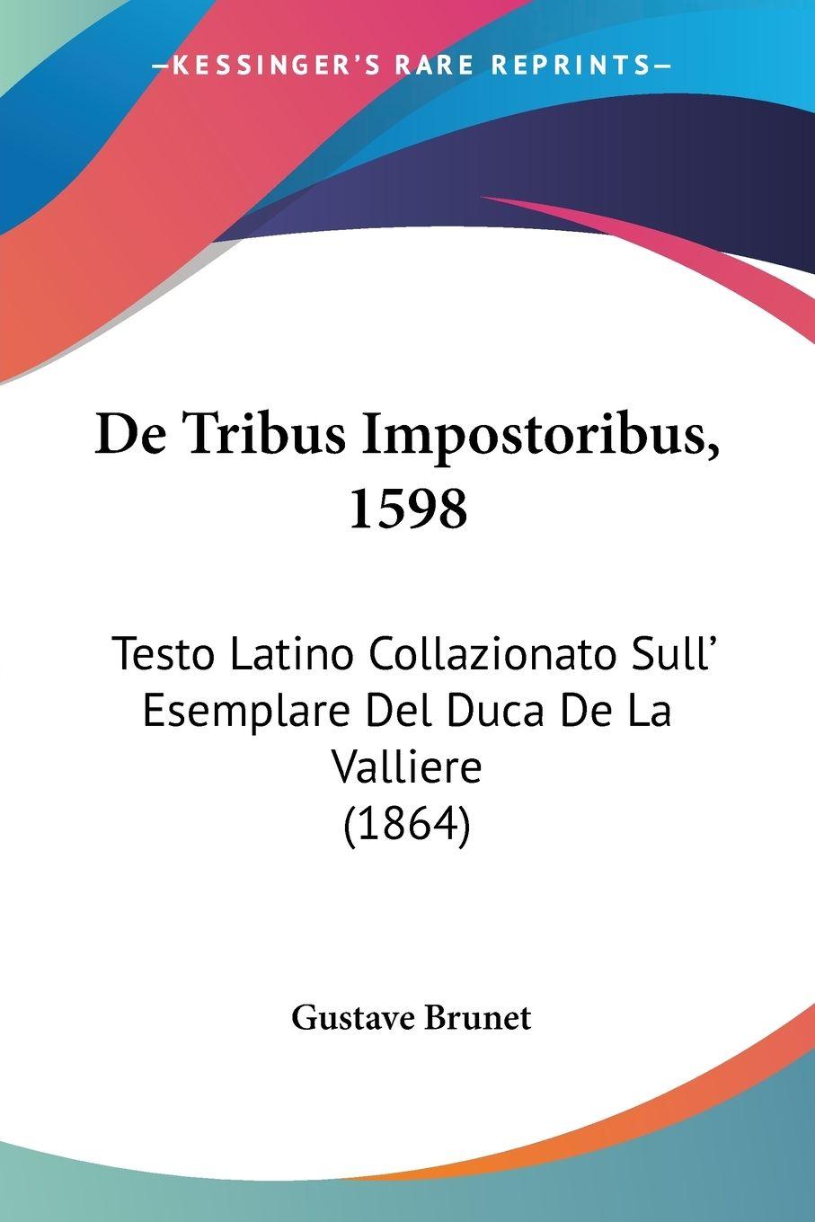 Vorderes Coverbild De Tribus Impostoribus, 1598