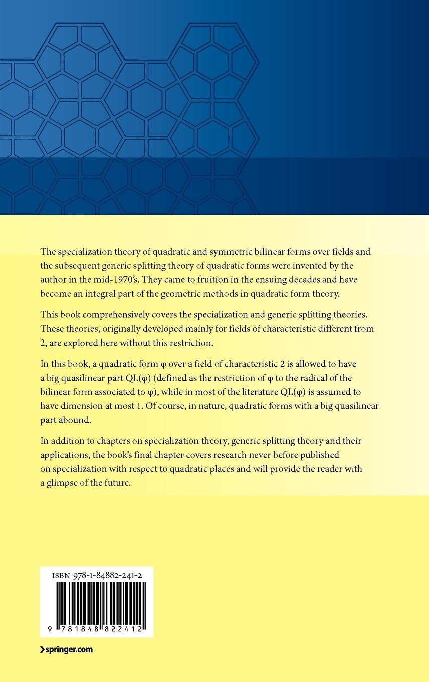 Rückseitencover Specialization of Quadratic and Symmetric Bilinear Forms