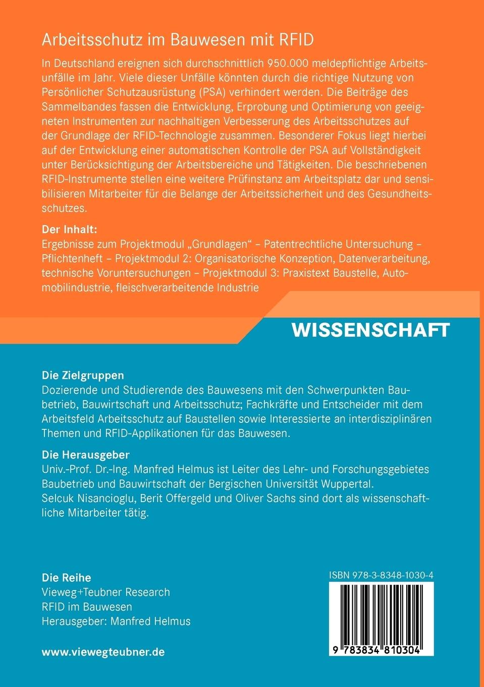 Rückseitencover Arbeitsschutz im Bauwesen mit RFID