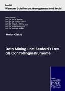 Vorderes Coverbild Data Mining und Benford's Law als Controllinginstrumente