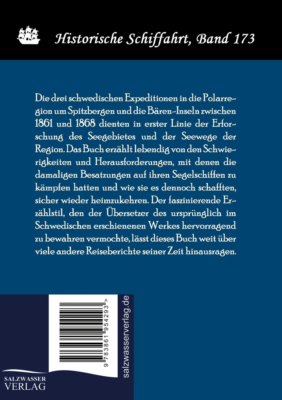 Rückseitencover Die schwedischen Expeditionen nach Spitzbergen und Bären-Eiland, ausgeführt in den Jahren 1861, 1864 und 1868