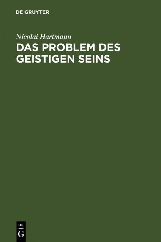 Vorderes Coverbild Das Problem des geistigen Seins