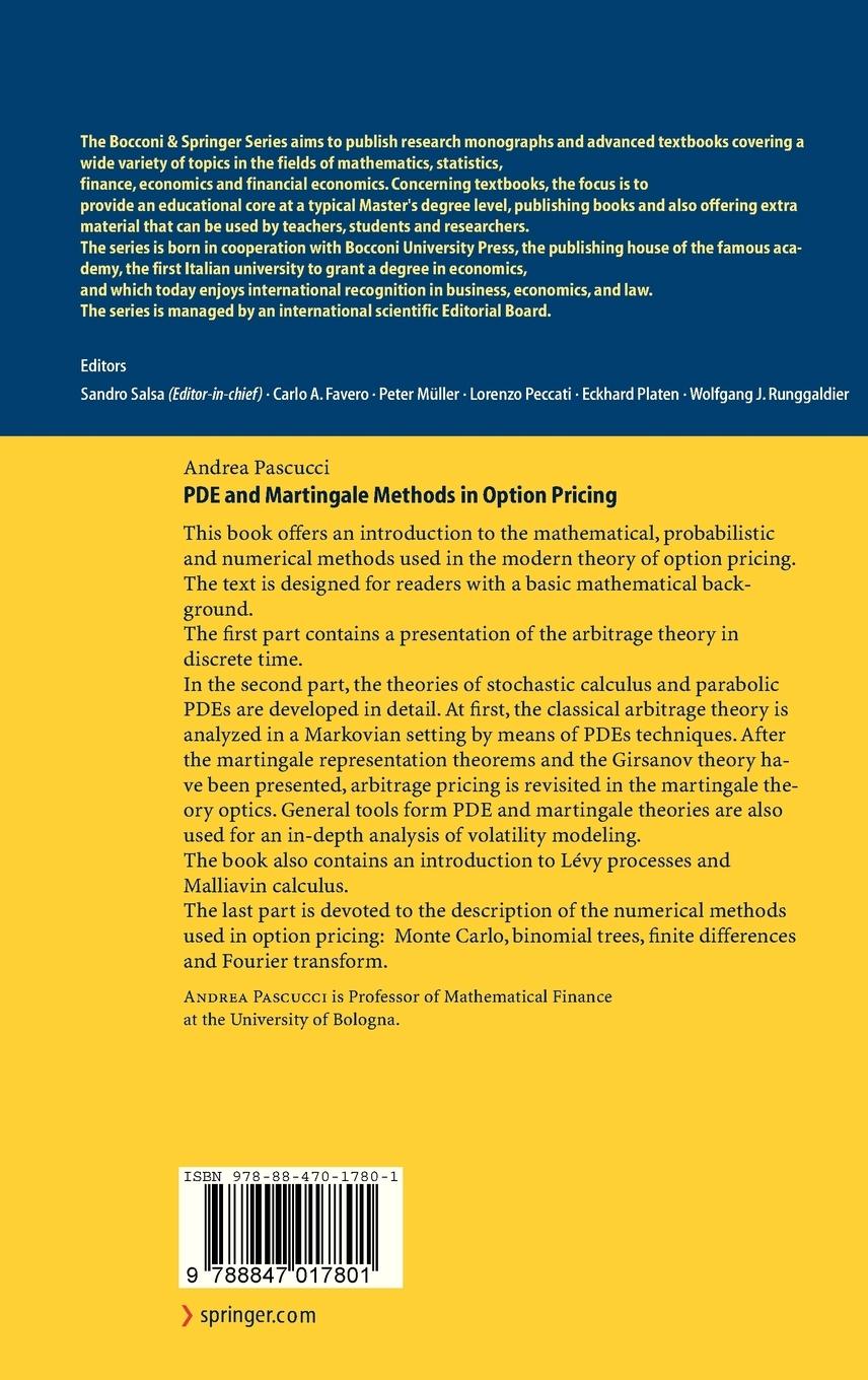 Rückseitencover PDE and Martingale Methods in Option Pricing