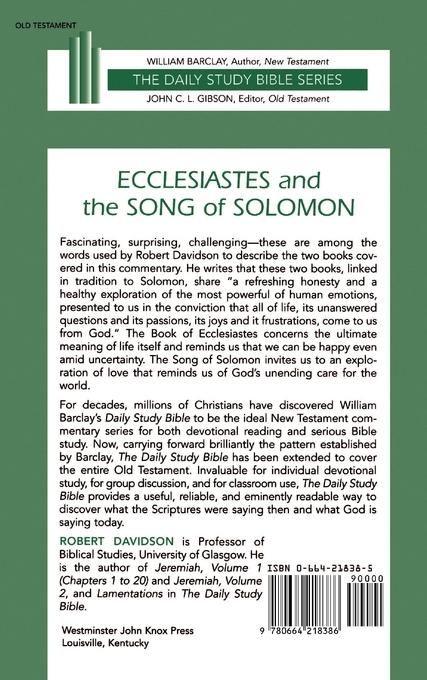Rückseitencover Ecclesiastes and the Song of Solomon