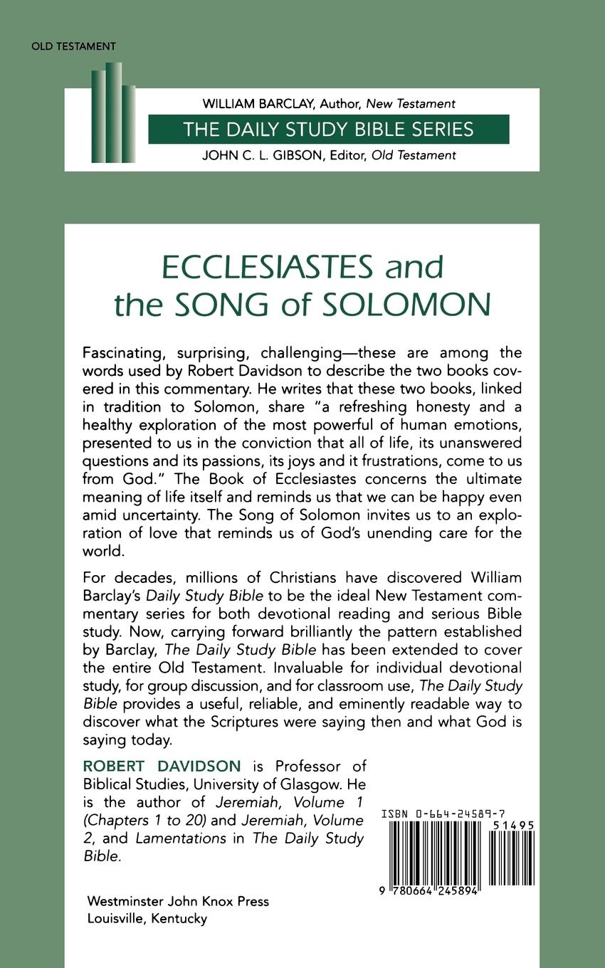 Rückseitencover Ecclesiastes & Song of Solomon (DSB-OT)
