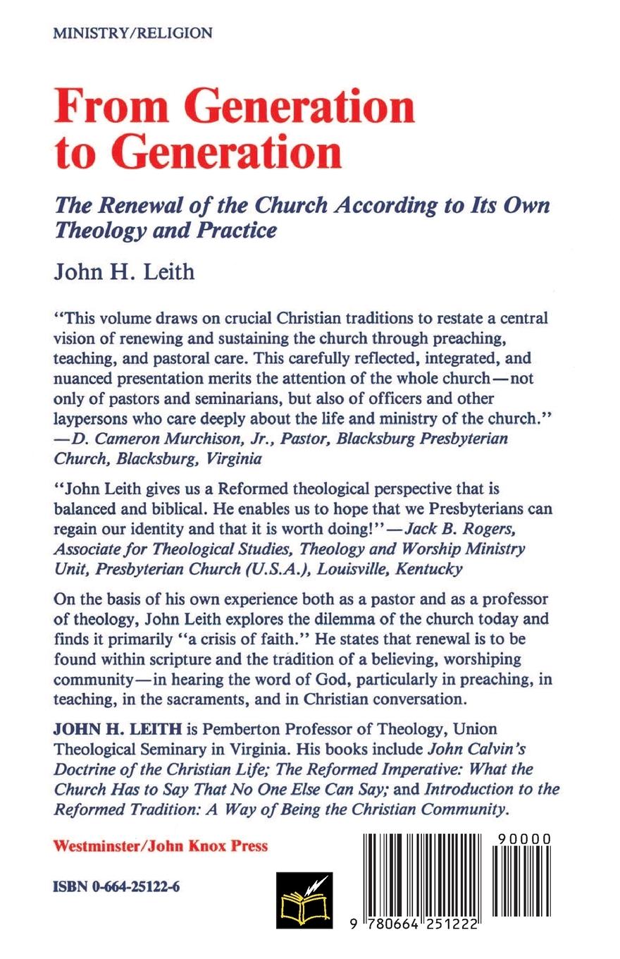 Rückseitencover From Generation to Generation