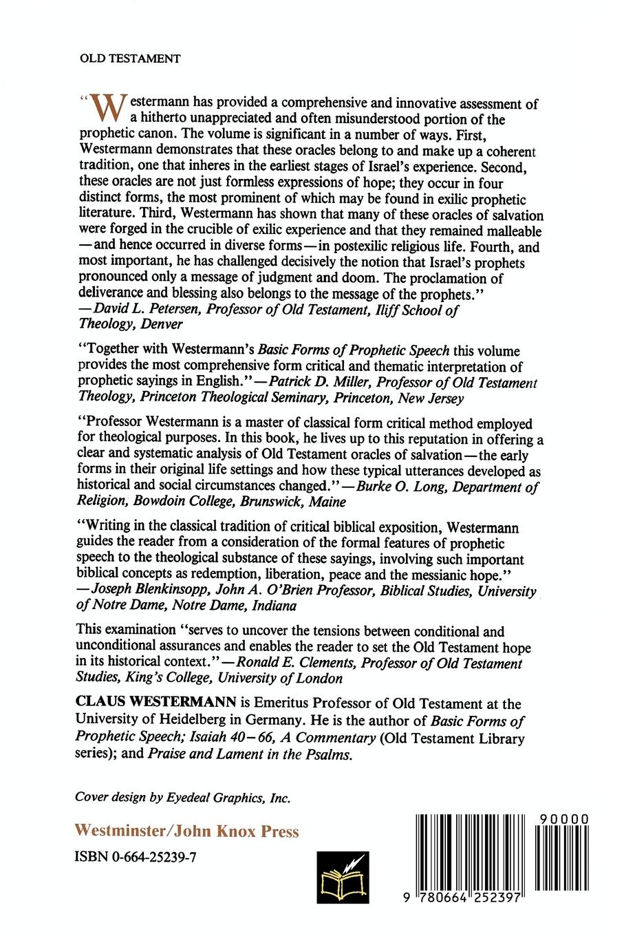 Rückseitencover Prophetic Oracles of Salvation in the Old Testament