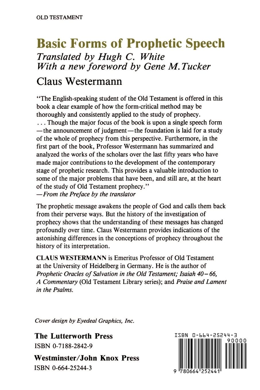 Rückseitencover Basic Forms of Prophetic Speech