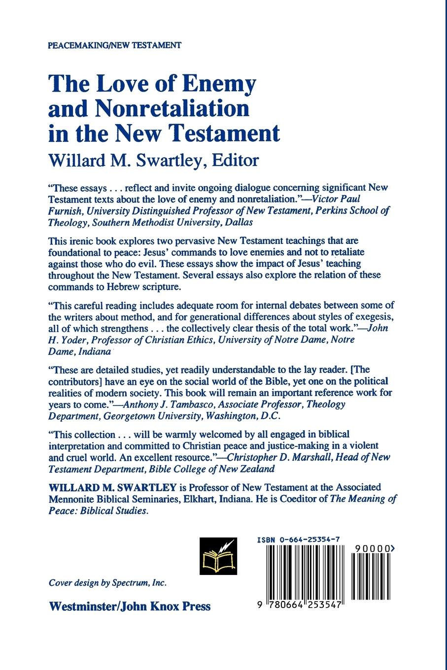 Rückseitencover The Love of Enemy and Nonretaliation in the New Testament