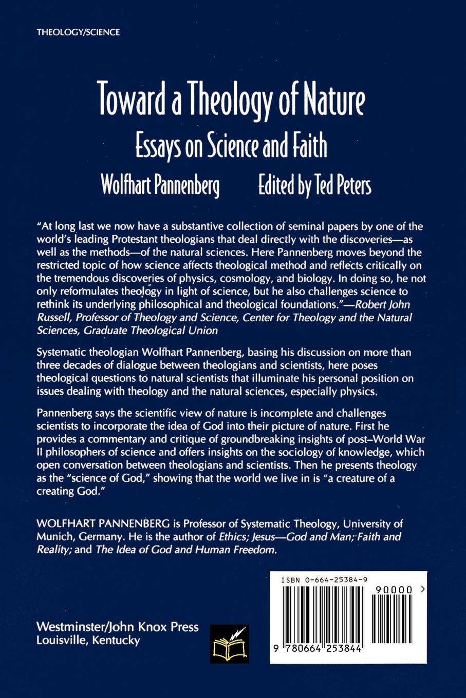 Rückseitencover Toward a Theology of Nature