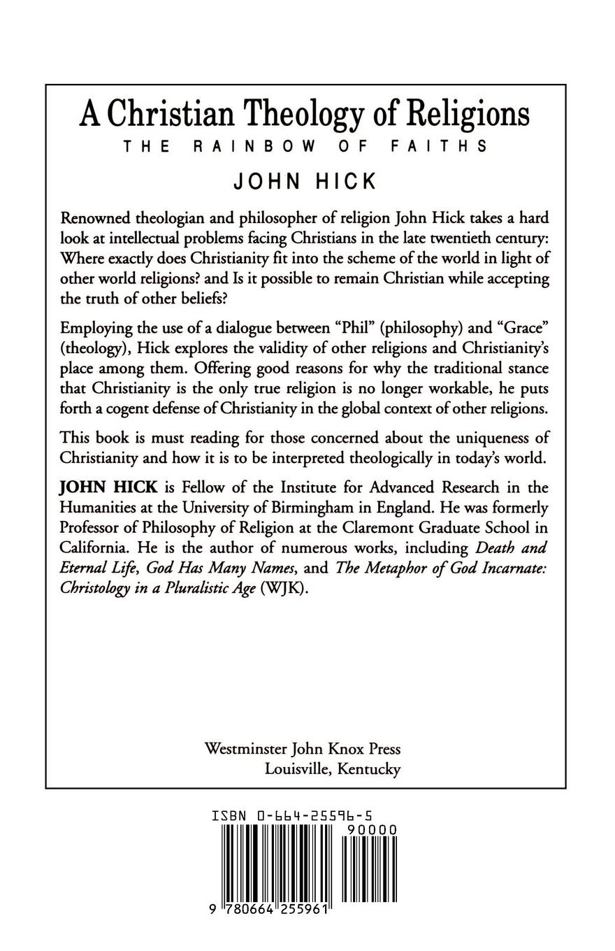 Rückseitencover A Christian theology of religions