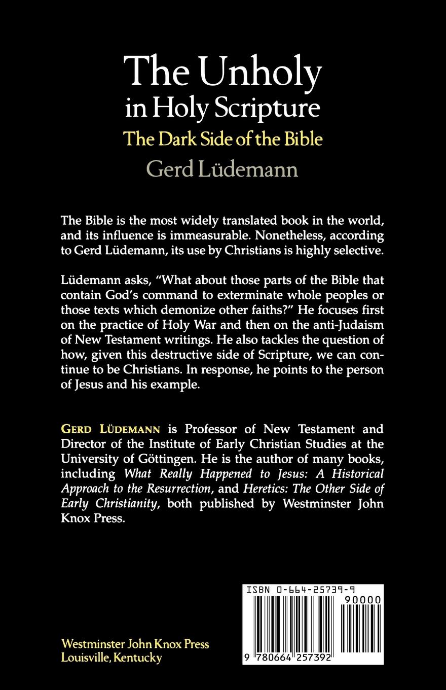 Rückseitencover The Unholy in Holy Scripture