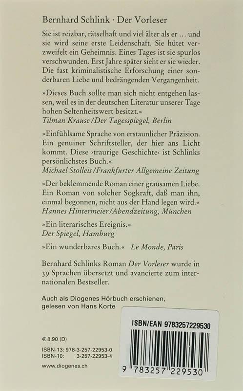 Rückseitencover Der Vorleser