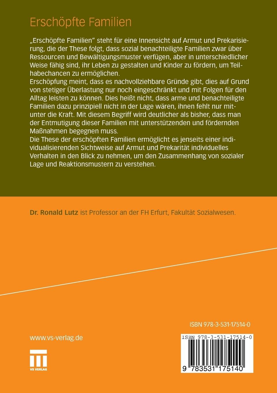 Rückseitencover Erschöpfte Familien