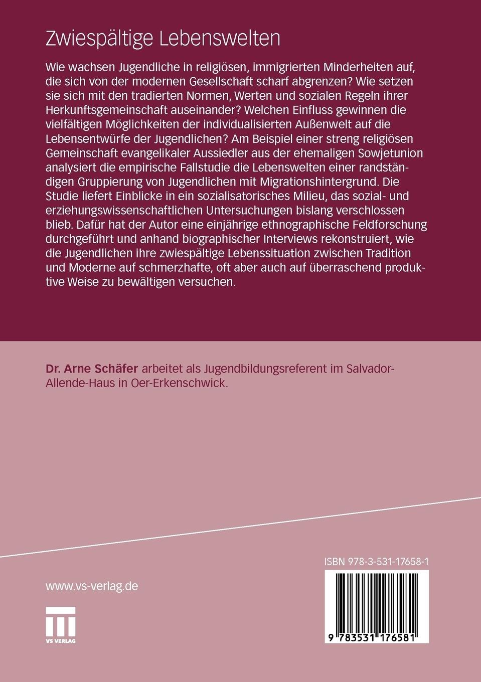 Rückseitencover Zwiespältige Lebenswelten