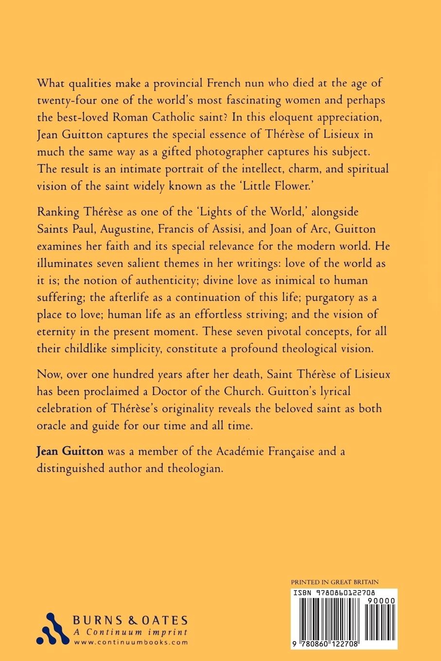 Rückseitencover Spiritual Genius of St. Therese of Lisieux