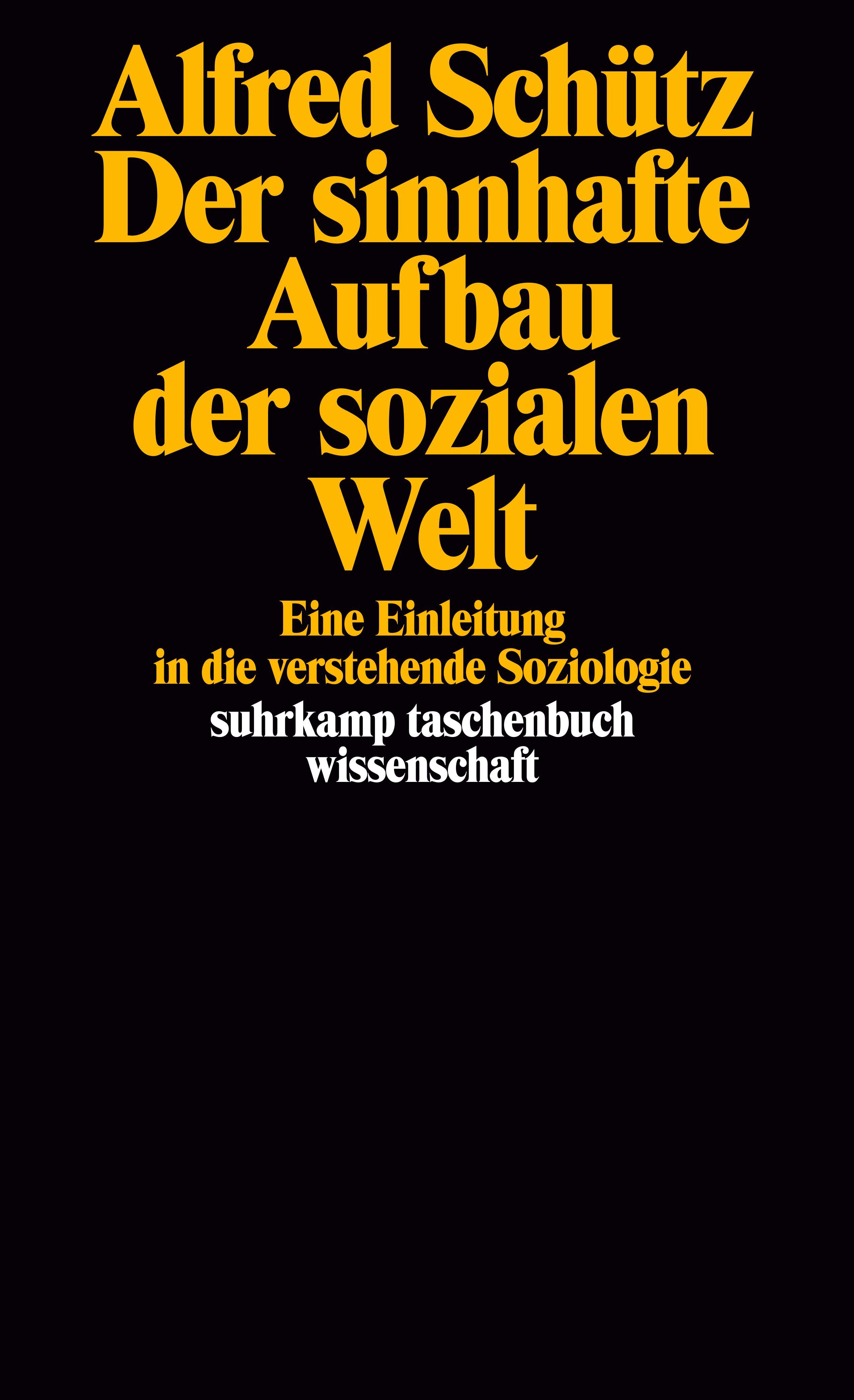 Vorderes Coverbild Der sinnhafte Aufbau der sozialen Welt