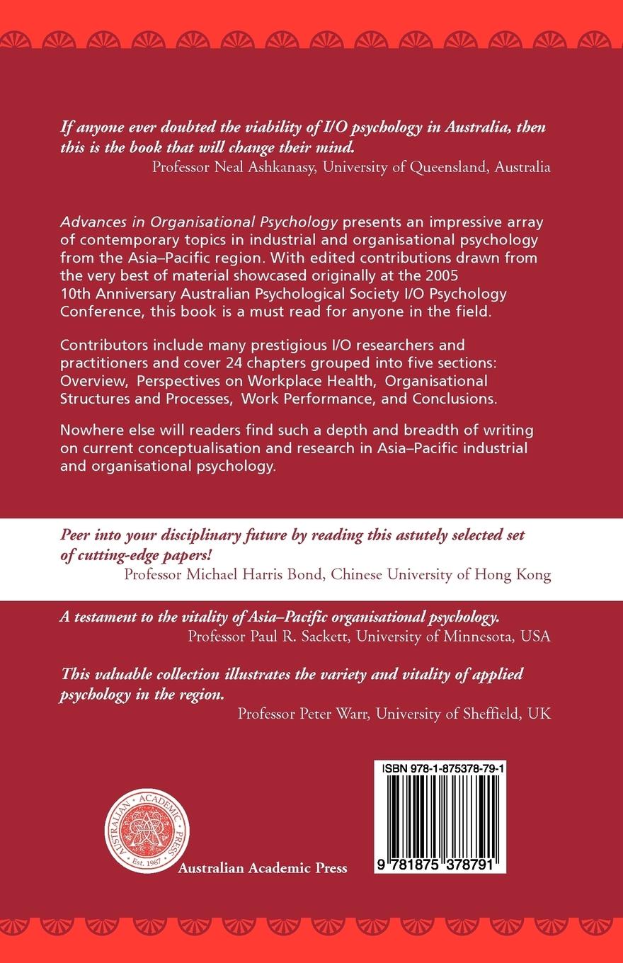 Rückseitencover Advances in Organisational Psychology
