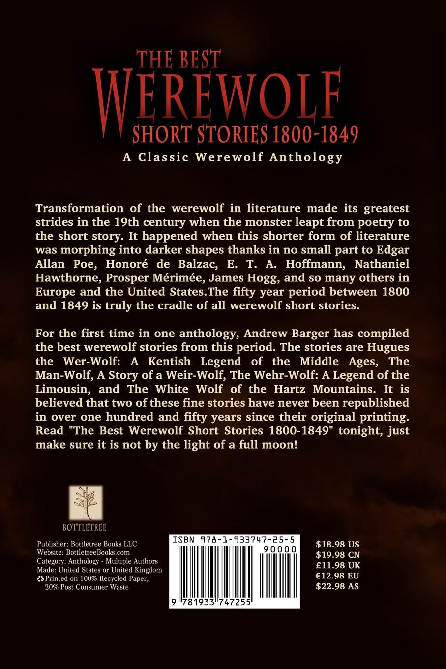 Rückseitencover The Best Werewolf Short Stories 1800-1849