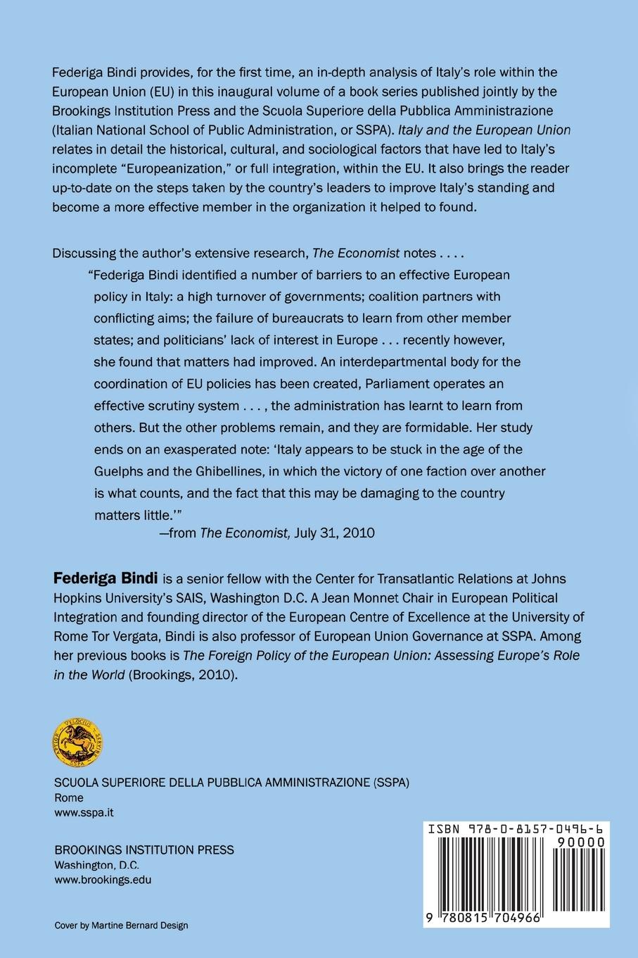 Rückseitencover Italy and the European Union