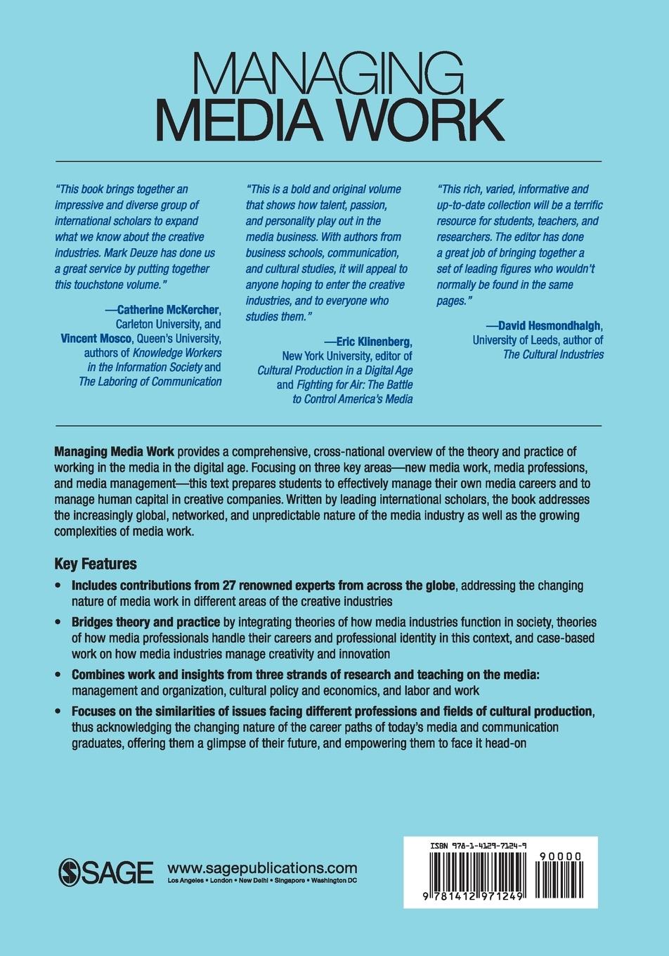 Rückseitencover Managing Media Work