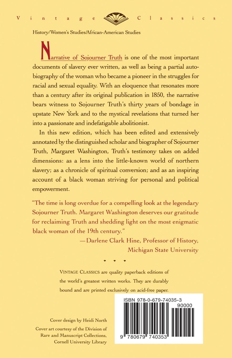 Rückseitencover Narrative of Sojourner Truth