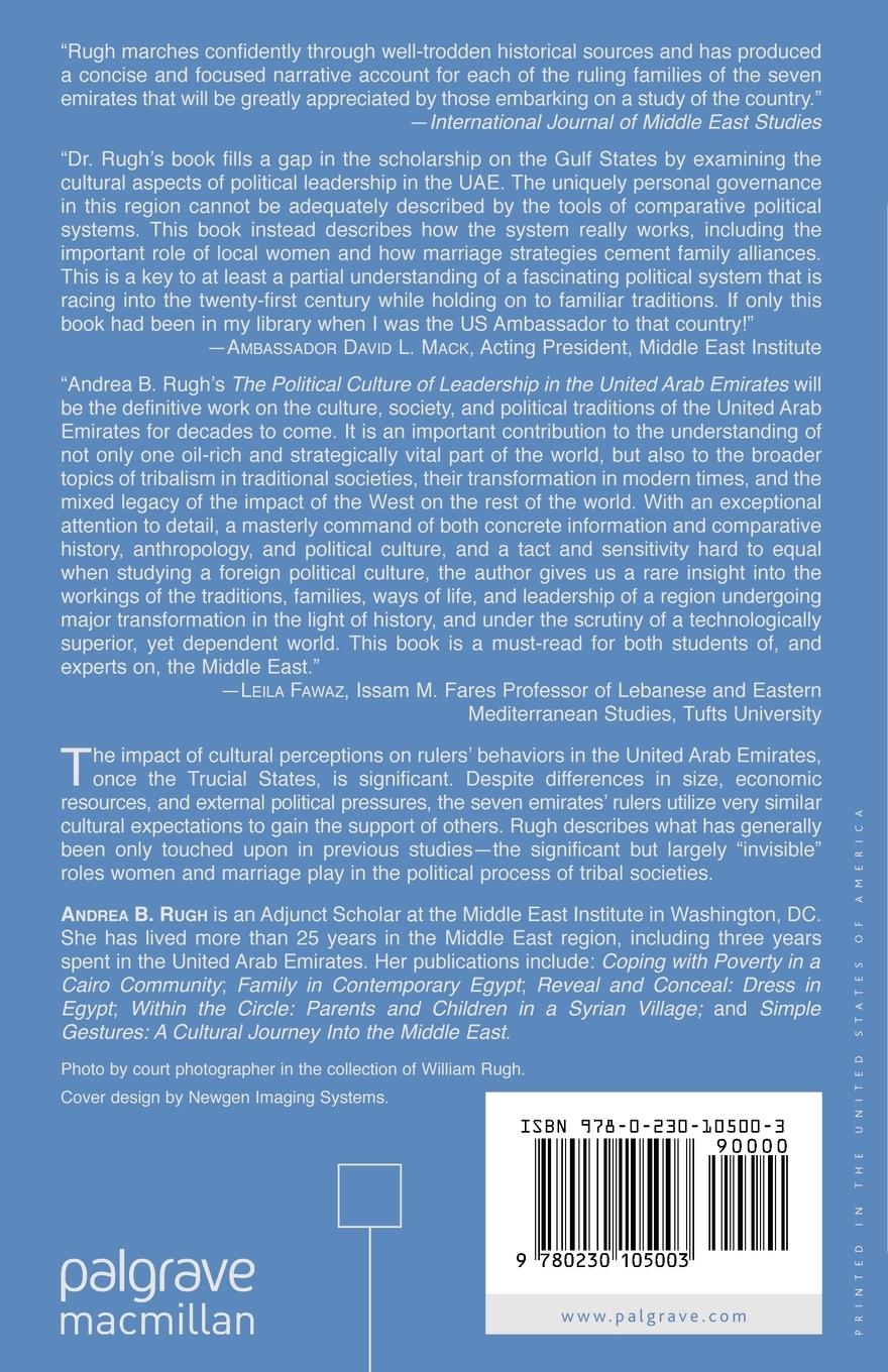 Rückseitencover The Political Culture of Leadership in the United Arab Emirates