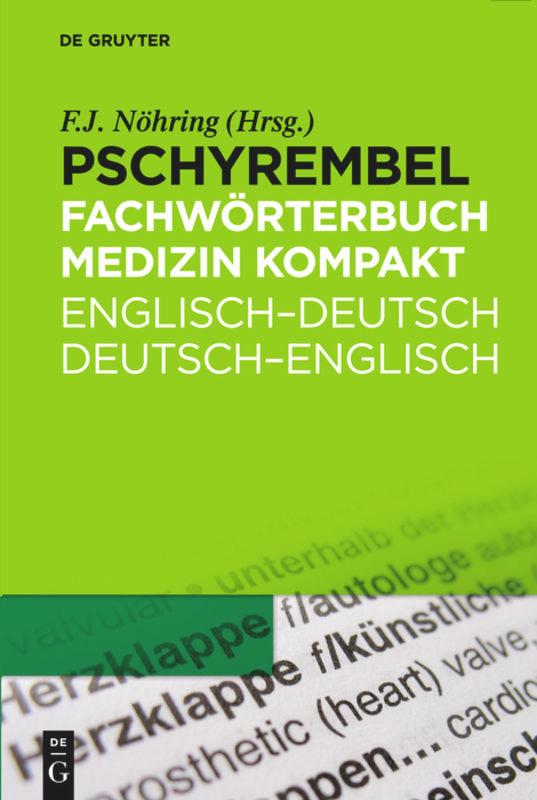 Vorderes Coverbild Pschyrembel® Fachwtb. Medizin kompakt. Englisch-Deutsch/Deutsch-Englisch