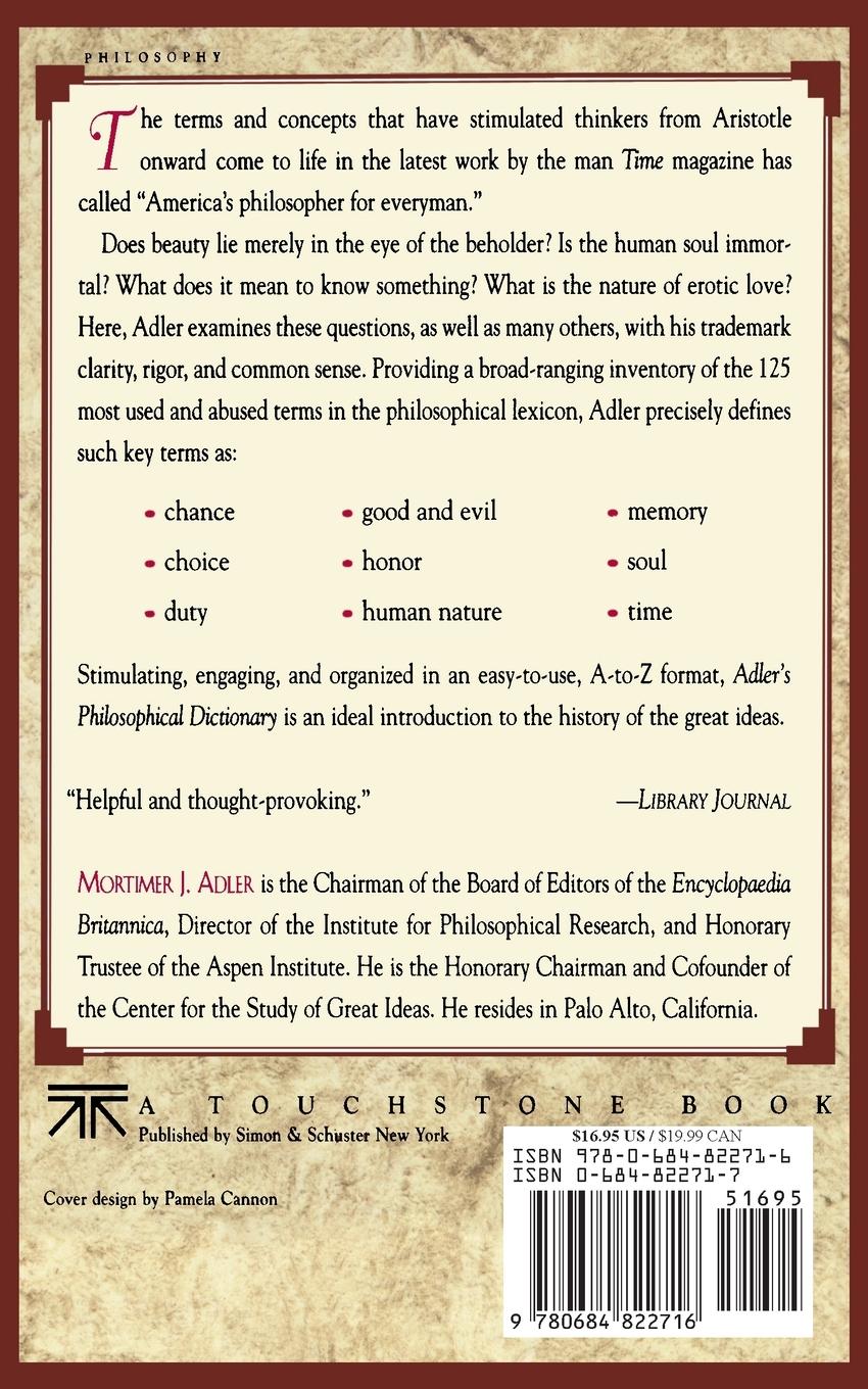 Rückseitencover Adler's Philosophical Dictionary