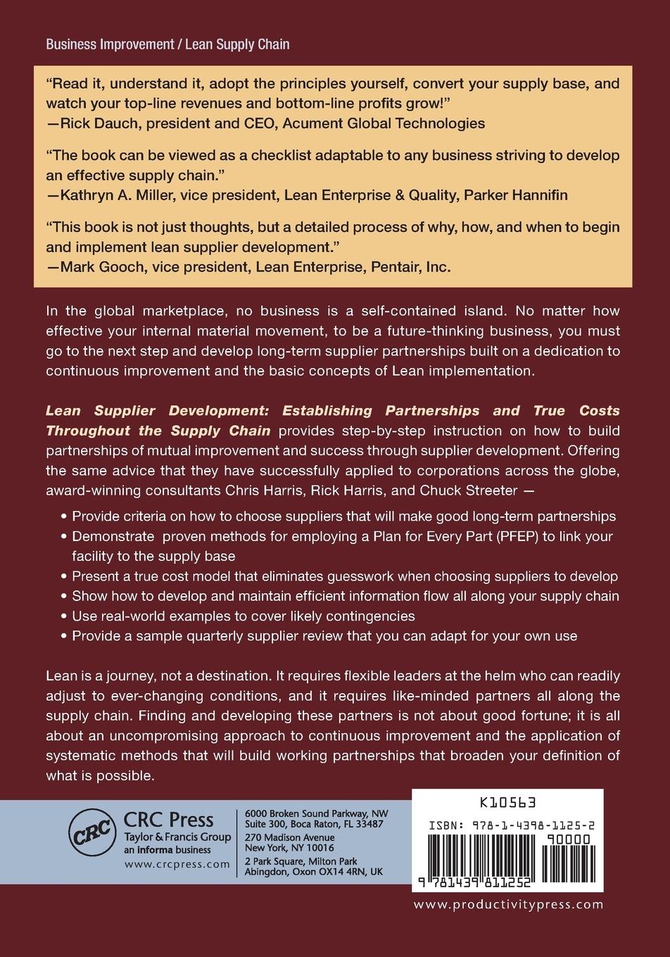 Rückseitencover Lean Supplier Development