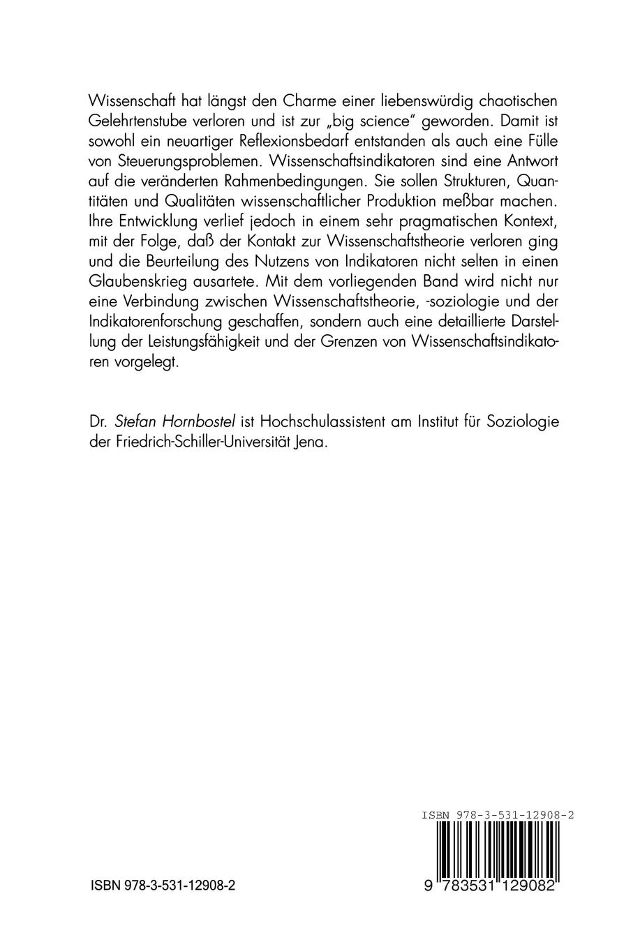 Rückseitencover Wissenschaftsindikatoren