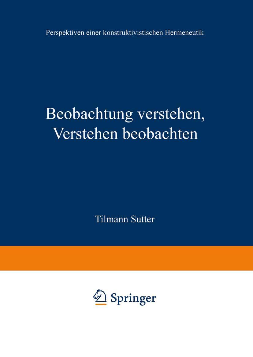 Vorderes Coverbild Beobachtung verstehen, Verstehen beobachten