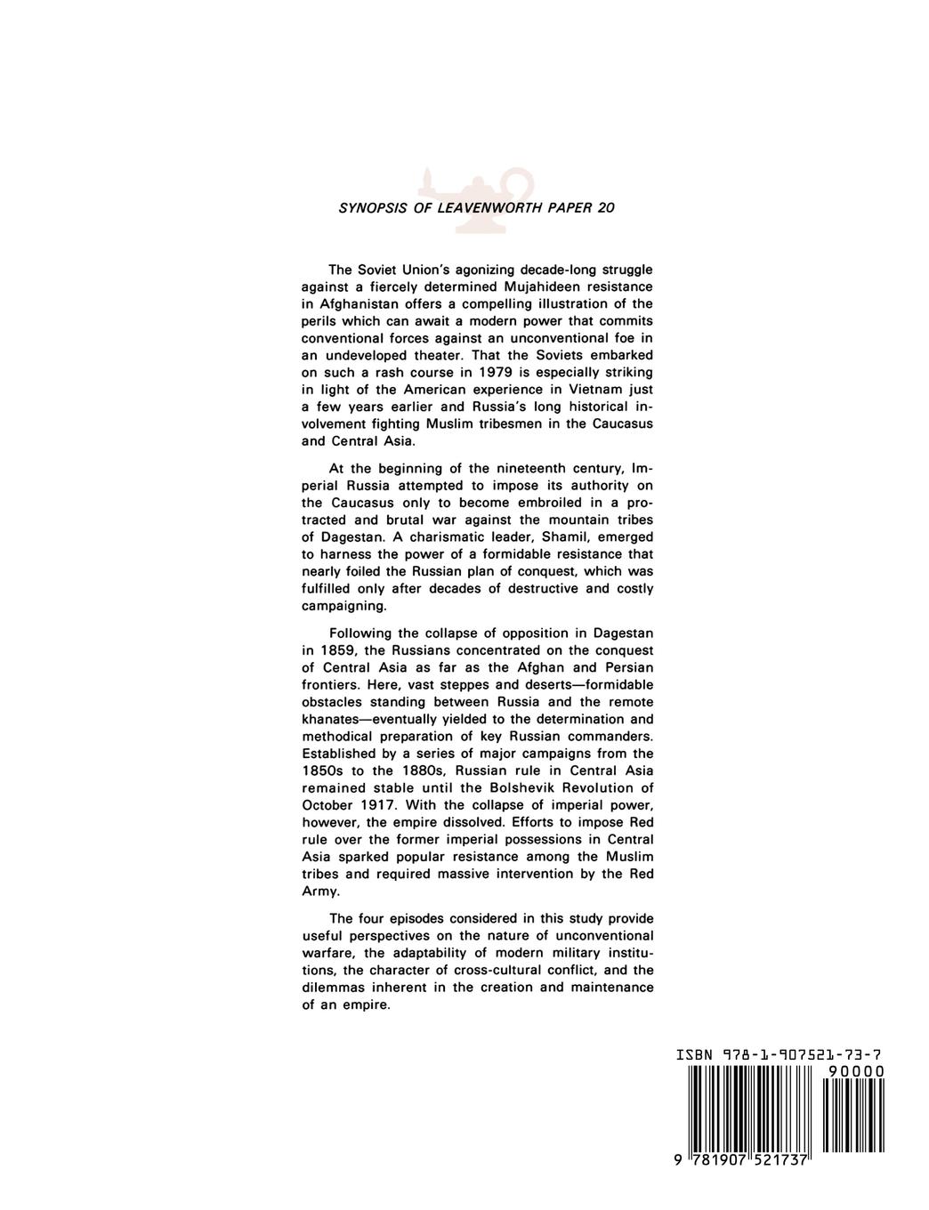 Rückseitencover Russian-Soviet Unconventional Wars in the Caucasus, Central Asia, and Afghanistan