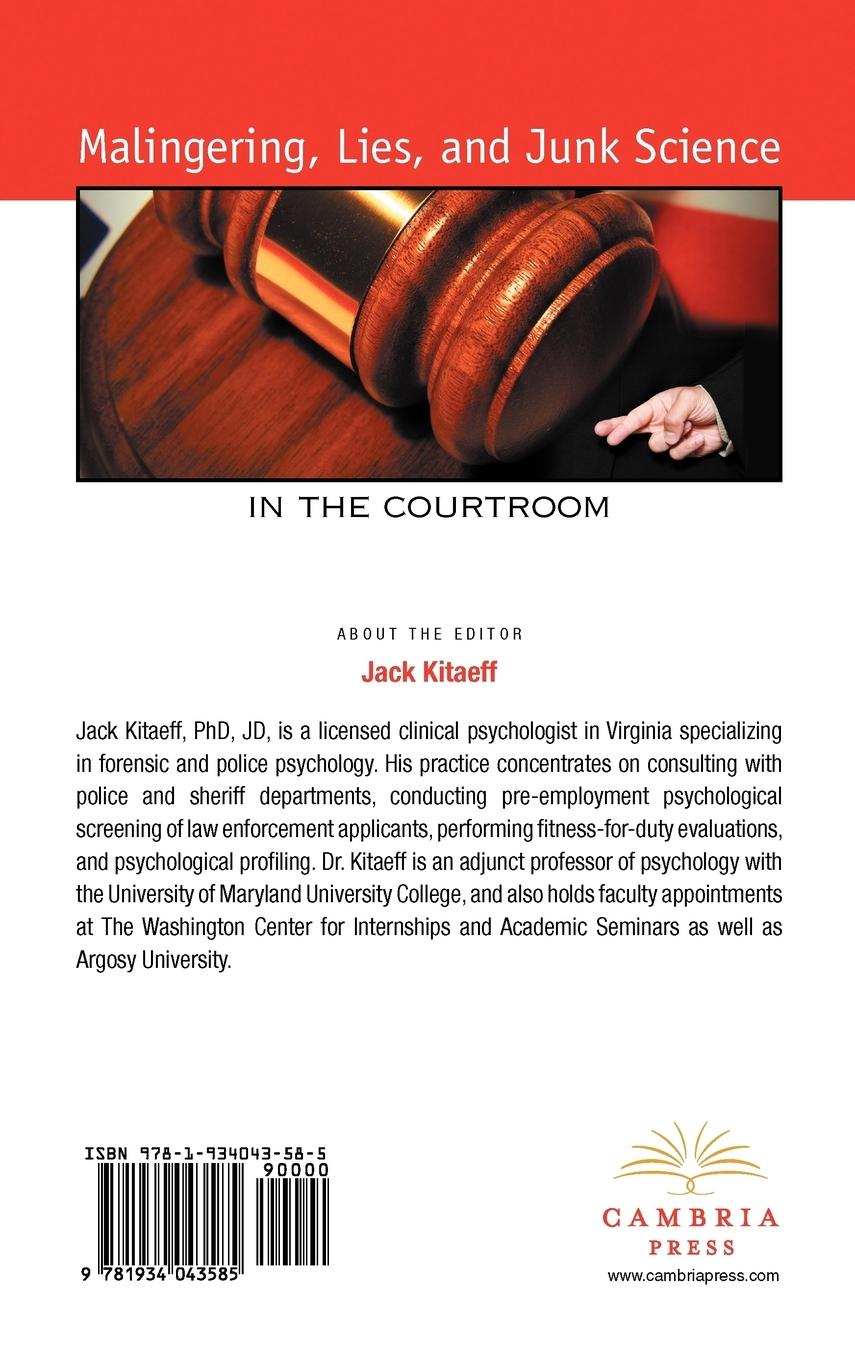 Rückseitencover Malingering, Lies, and Junk Science in the Courtroom